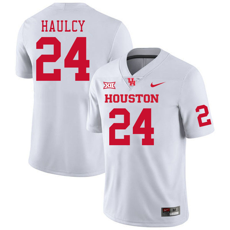Houston Cougars #24 A.J. Haulcy College Football Jerseys Stitched Sale-White